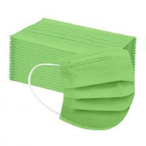 Three Ply Breathable Green Disposable Face Mask With Adjustable Ear Loop