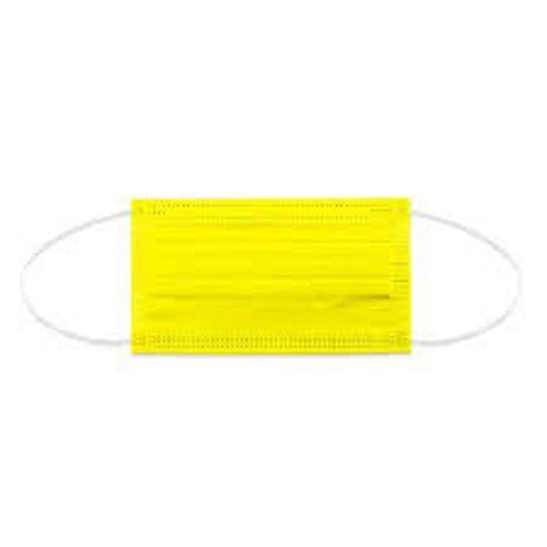 Three Ply Breathable Yellow Disposable Face Mask With Comfortable Air Loop 