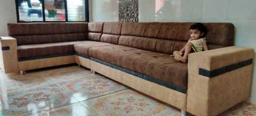 Wooden Corner Sofa With Modern Appearance L Shape Brown Color At Best Price  In Surendranagar | Nilkanth Furniture