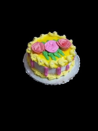 100 Percent Fresh Baked And Egg Less Designer Vanilla Cake With Flowers Design