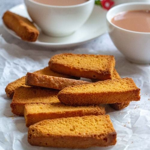 100 Percent Fresh Baked And Pure Crunchy Rusk Brown Colour Goodness Of Natural Ingredients