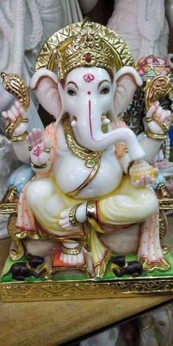 God Ganesha Marble Statues For Worship, Size 3-6 Feet