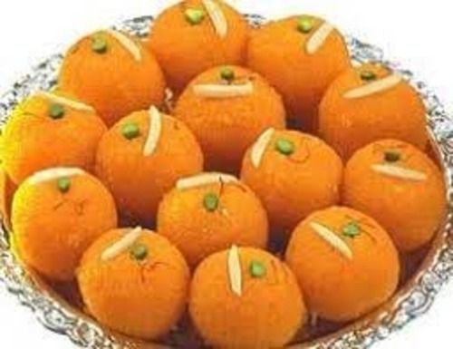 Orange Color Motichoor Boondi Laddu Contains High Protein And Fiber
