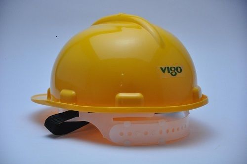 Plastic Yellow Vigo Safety Helmet For Labour For Construction