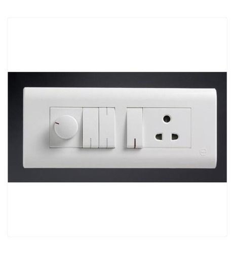 Plastic Three Module One Way Electrical White And Black Switch For Home