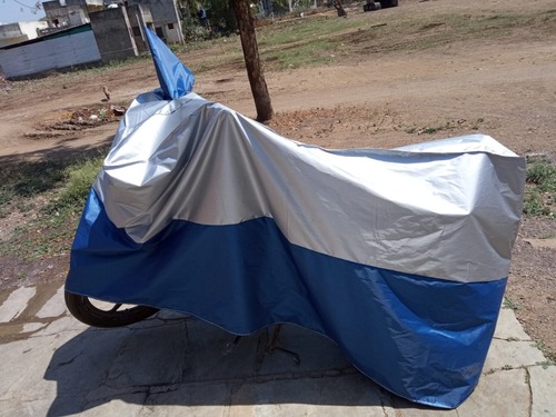 टू व्हीलर वाटर प्रूफ और विंड प्रूफ वाटर प्रूफ बाइक बॉडी कवर ब्लू ग्रे