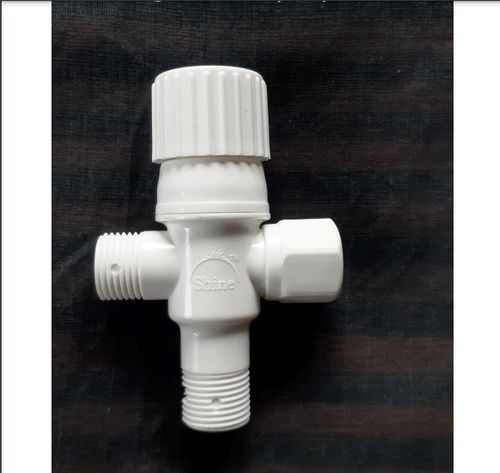 White Color 2 Way Pvc Angle Valve With Anti Crack Plastic Body Application: For Bathroom Fitting Use