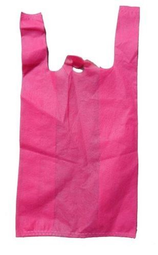 With Handle 100% Recyclable 13X16 Inch Pink Non Woven W Cut Carry Bag 