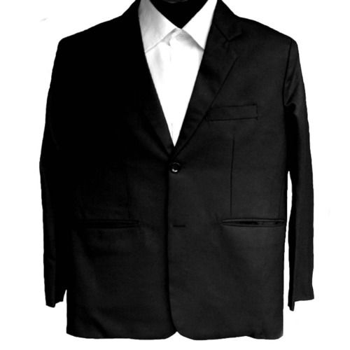 Black Light Weight Two Button Design Formal Advocate Blazer With Two Inside Pocket