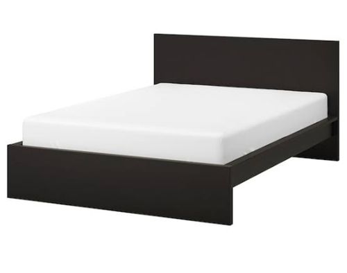 Long-lasting And Durable Termite-proof Black Wooden Bedroom Double Bed