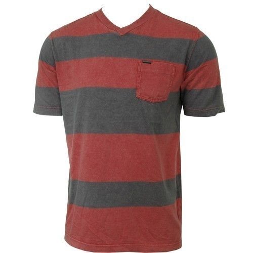 Mens Half Sleeve Grey With Red Cotton Knitted T Shirt Gender: Male