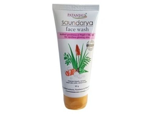 Smudge Proof Patanjali Saundarya Face Wash Hydrates The Skin Nourishes 60 Gram Pack