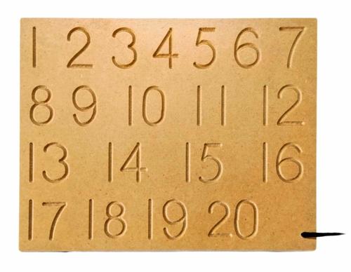 Wooden Number (1-20) Writing Practice Tracing Slate Board With Dummy Pencil