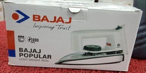 Bajaj Popular Light Weight White Dry Iron, Durable Easy To Use And Hold Electronic