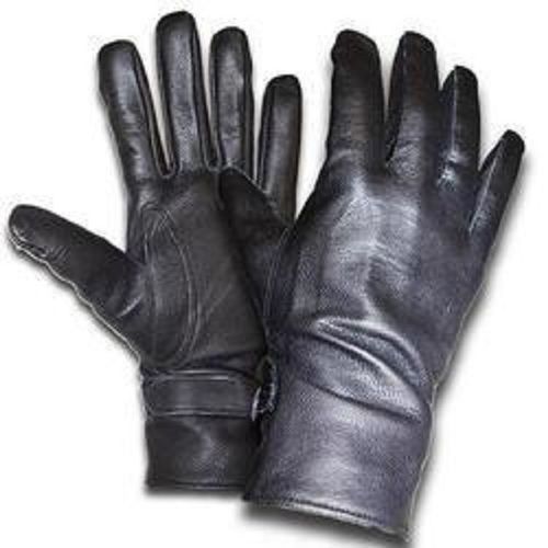 Black Comfortable Industrial Leather Gloves For Bike Riding(protect From Dust And Dirt)