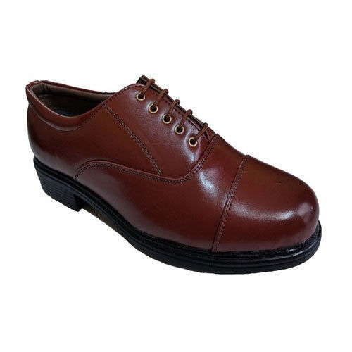 Brown Low Ankle Pu Leather Safety Shoes For Formal Wear Insole Material: Rubber