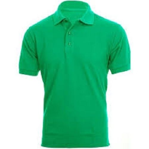 Cotton Plain Half Sleeve Green Polo Neck Shirts For Men, Machine Washable  Gender: Male