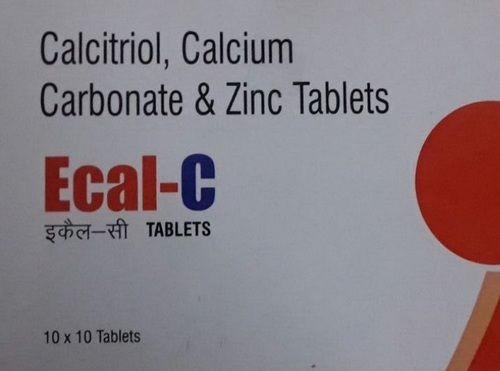 Ecal-C Calcitriol, Calcium Carbonate And Zinc Tablets, 10X10 Blister Pack Dosage Form: Tablet