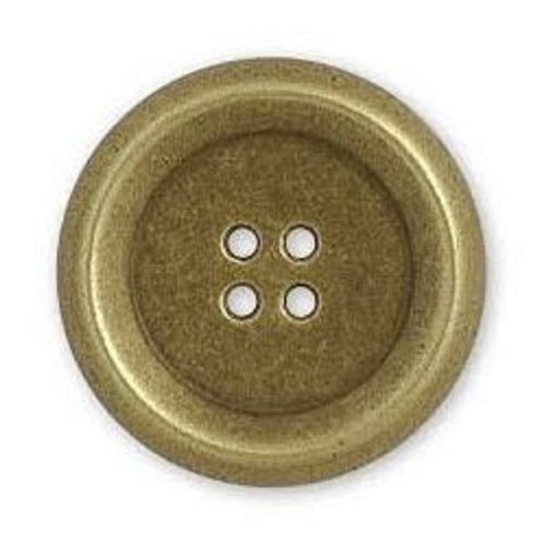 Golden Round Antique Brass Buttons For Apparels, Used For Both Formal And Casual Wear