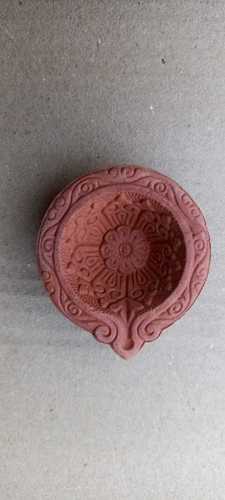 Handmade Red Clay Diwali Diya For Festivals Occasion, Red Color 6 Inch