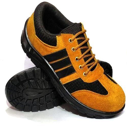 Orange Low Ankle Pu Leather Safety Shoe For Daily Wear
