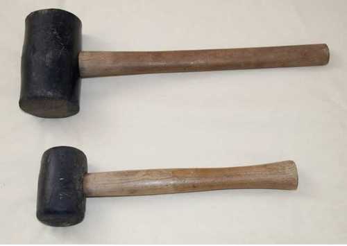 Black Rubber Mallet Hammer For Glass Industry, Garage And Workshop, Wooden Handle