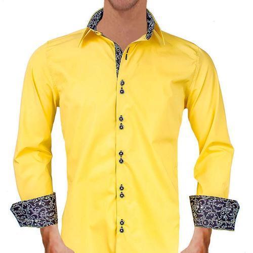 Stylish Design And Good Fabric Yellow Or Full Sleeve Party Wear Designer Shirt Collar Style: Straight