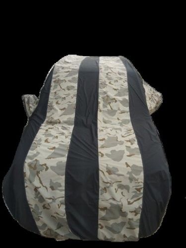 100 Percent Printed Polyester Single Non Woven Tarpaulin Car Cover Black And White