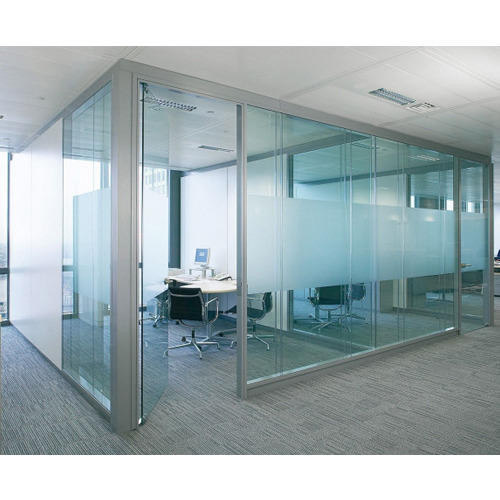 Durable 7-25 Mm Plain Toughened Office Partition Glass, Shape: Rectangular