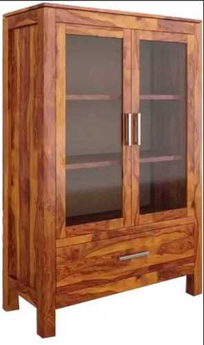 Antique Designer Brown Wooden Book Shell Almirah For Indoor Furniture Use 