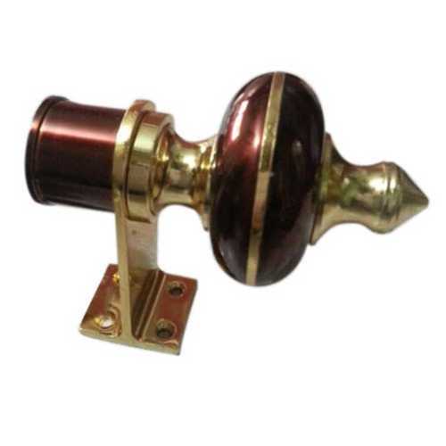 Brown Golden Curtain Bracket In Perfect Shape, Stainless Steel Metal And Polished