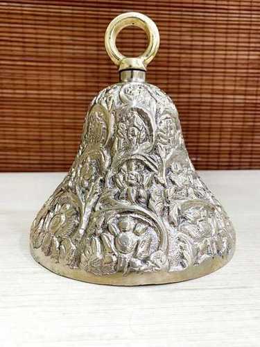 Silver Floral Designer Bell, Round Shape And Elegant Look, Attractive Pattern