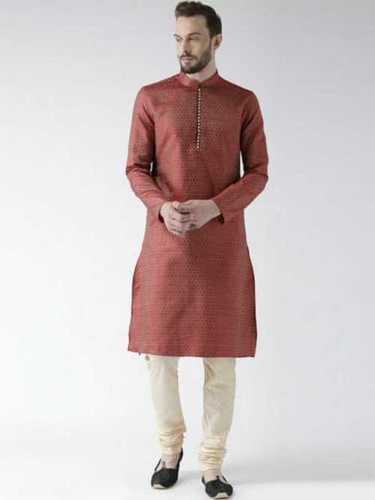 Mens Cotton Kurta Pajama For Casual Wear Occasion, Full Sleeve