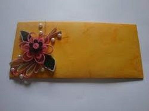 Rectangular Stylish Shagun Yellow Color Envelope Used For Wedding Festival Gifting