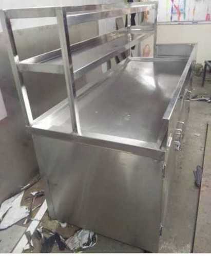 Stainless Steel Fast Food Counter - Color: Silver