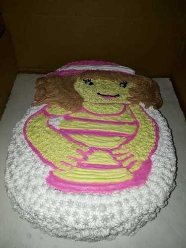 100 Percent Eggless And Fresh Tasty Vanilla Cake In Doll Design For Birthday Party 