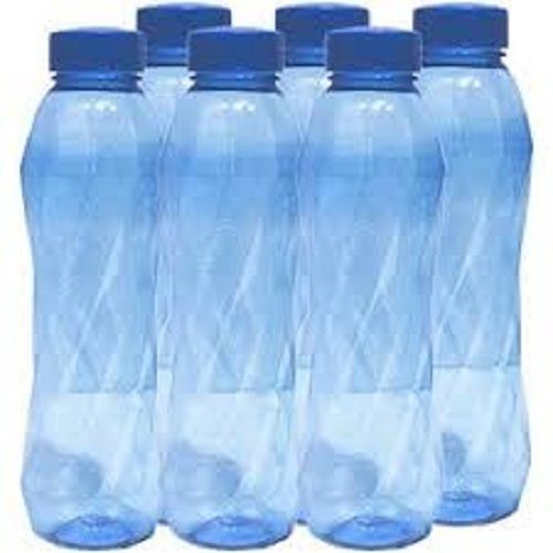 6 Bottle Set, 100% Recyclable Durable Round Blue Plastic Water Bottle For Daily Use, 1 Ltr.