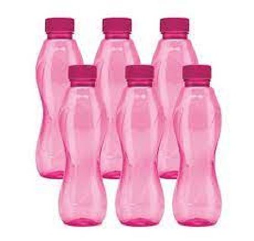 6 Bottle Set, Long Lasting Durable Round Pink Plastic Water Bottle for Daily Use, 1 Ltr.