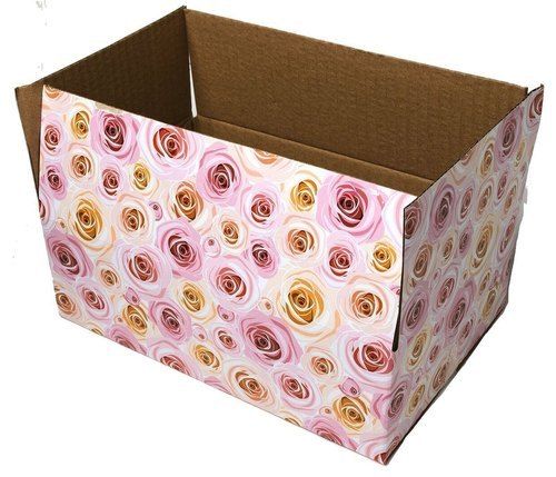 Eco Friendly, Easy To Handle And Use Pink Rose Design Printed 4-6Mm Rectangular Carton Box