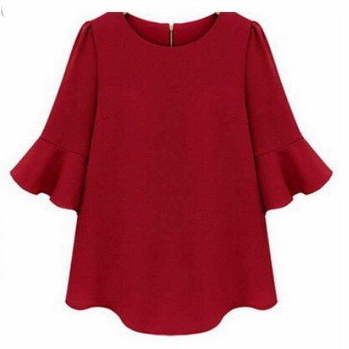 Marron And Cotton Fancy Top For Ladies, Perfect For Days Spent Outdoors