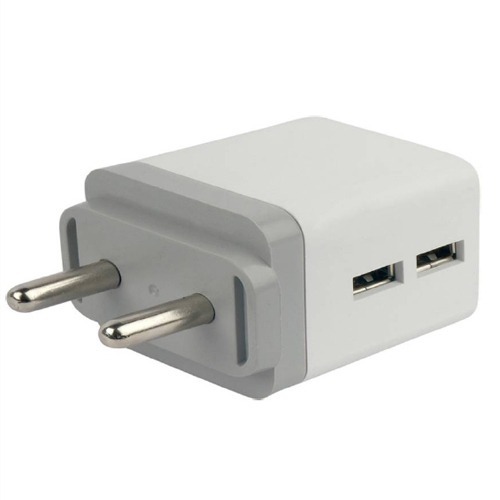 White Fast Mobile Charger - Durable Plastic, Compact Design, White Color, Output Voltage 2.4 Ampere, Universal Plug with Charging Cable | Compatible with Most Smartphones and Tablets, Ideal for Travel and Outdoor Usage