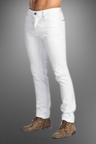 Good Quality Comfortable And Washable Skinny Fit White Denim Jeans For Men Age Group: >16 Years