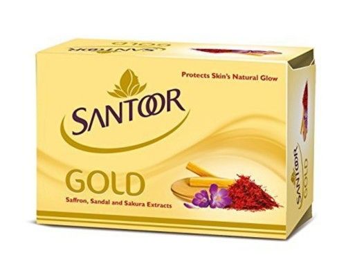 Natural Glow Saffron Sandle And Sakura Extracts Santoor Gold Mix Soap 