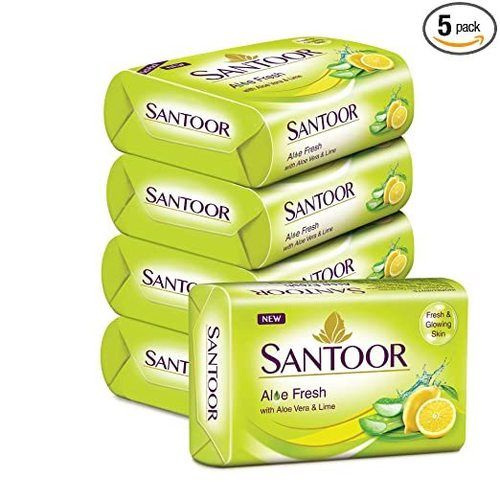 Radiant Looking Skin Aloe Vera And Lime Santoor Bath Soap 