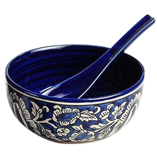 Royal Sapphire Ceramic Serving Bowl, Convenient Option For Busy Households