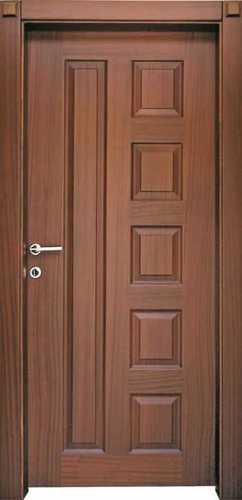 Wooden Door In Dark Brown Color, Hinged Open Style, 6 X 3 Feet Size Design: Modern