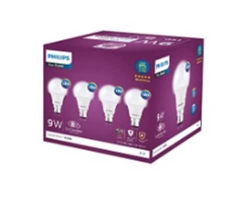 Round 9 Watts Multipack Philips B22 White Led Bulb, Pack Of 4 Pieces