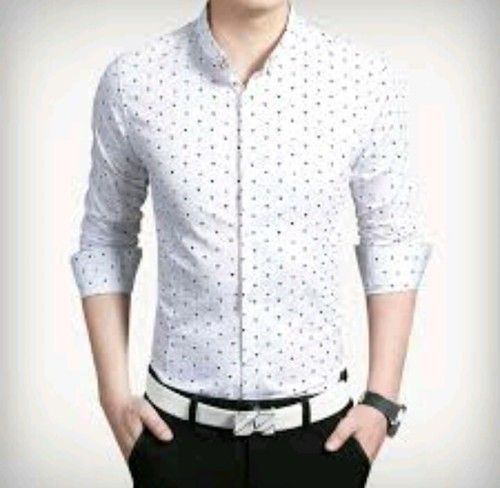 Formal Wear And White Printed Full Sleeve Shirt For Mens