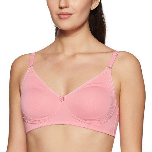 Pink Color 100% Cotton Comfort Push Up Heavily Padded Bra For