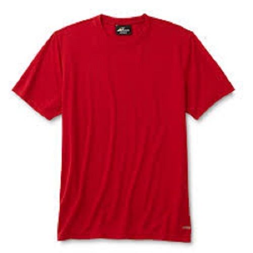 Pure Cotton Comfortable Round Neck Short Sleeves Red Plain T Shirt Age Group: 20-25